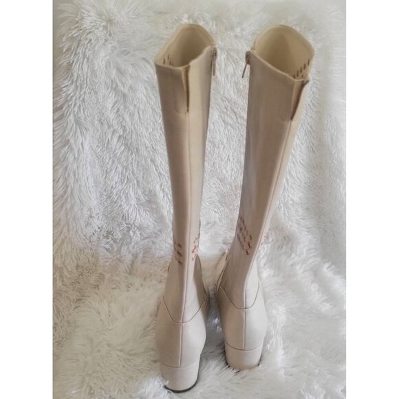 Comfort Est. 1946 Beige Grommet Tall Block Heel Pointed -US 8M - Picture 7 of 11